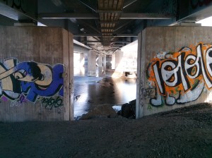 View from under a bridge