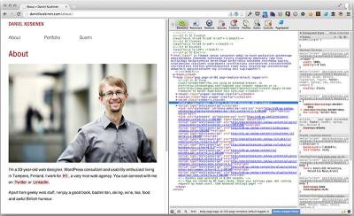 Google Chrome with Web Inspector