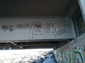 Graffiti depicting a dog