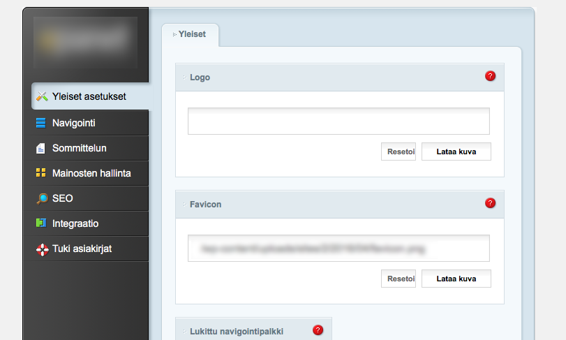 An old-school theme settings panel from the Divi theme.