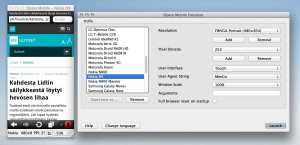 Opera Mobile Emulator simulating a Nokia N9